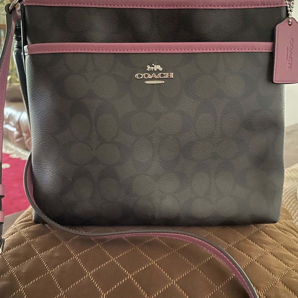 Coach Authentic Brown and Lavender Women's Bag EC